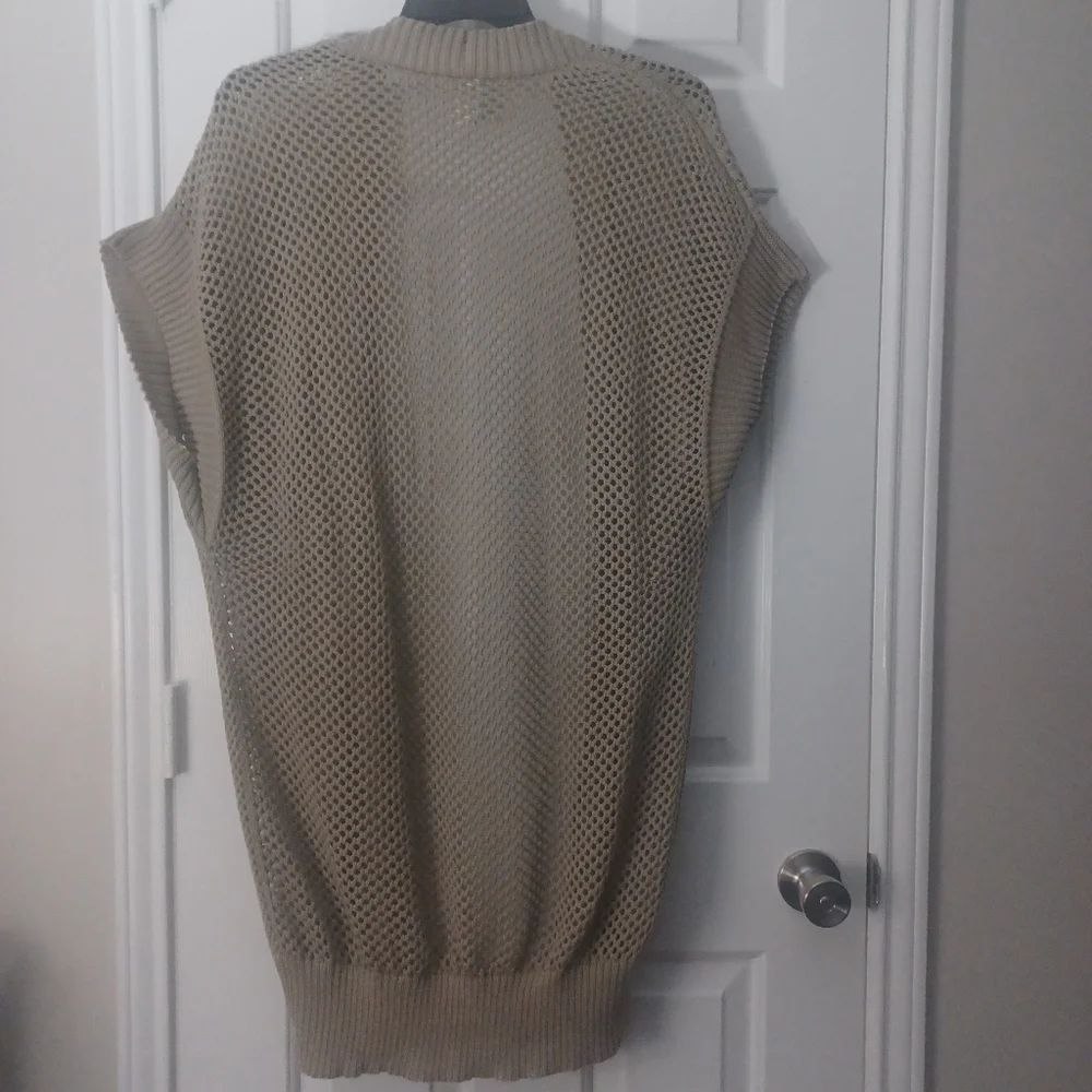 Time And Tru Shawl Cover Up Tan Mesh Sz 2X 3X